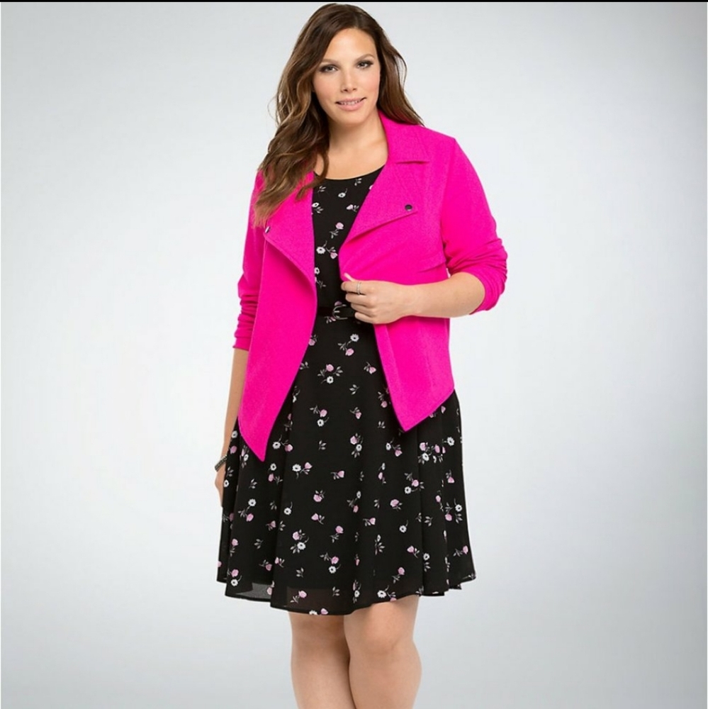 Torrid Bright Pink Drape Blazer